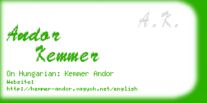 andor kemmer business card